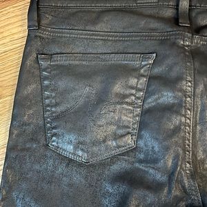 Leather-Look Black Waxed ‘The Legging’ Jeans 29R Super Skinny (RRP$200)